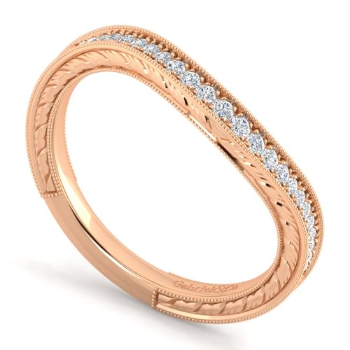 14K Rose Gold Matching Diamond Wedding Band