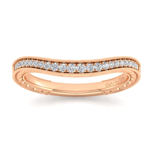 14K Rose Gold Matching Diamond Wedding Band