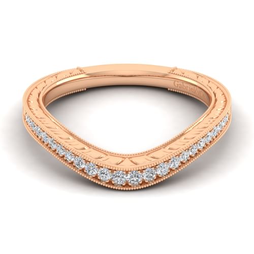 14K Rose Gold Matching Diamond Wedding Band