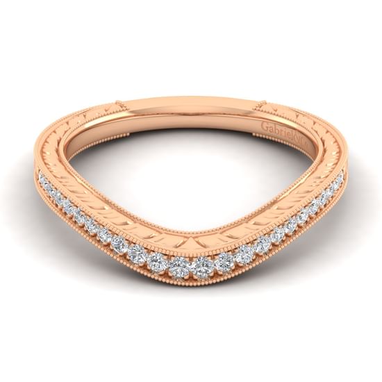 Gabriel - 14K Rose Gold Matching Diamond Wedding Band