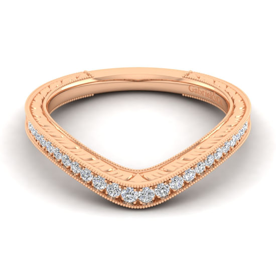 Gabriel - 14K Rose Gold Matching Diamond Wedding Band