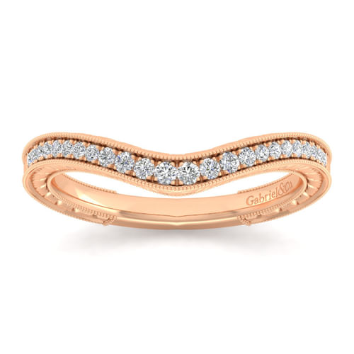 14K Rose Gold Matching Diamond Wedding Band