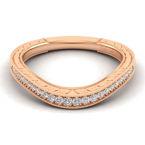 14K Rose Gold Matching Diamond Wedding Band