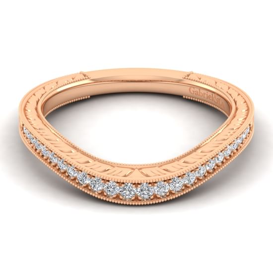 Gabriel - 14K Rose Gold Matching Diamond Wedding Band