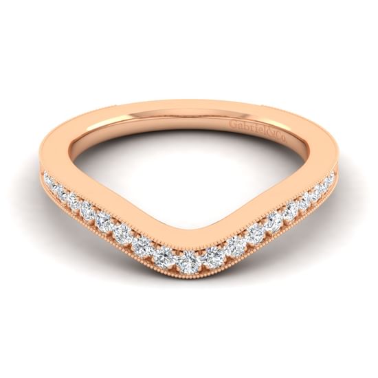 Gabriel - 14K Rose Gold Matching Diamond Wedding Band