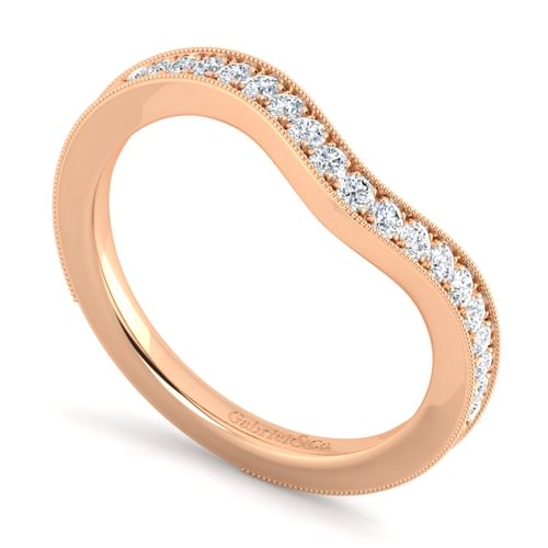 14K Rose Gold Matching Diamond Wedding Band