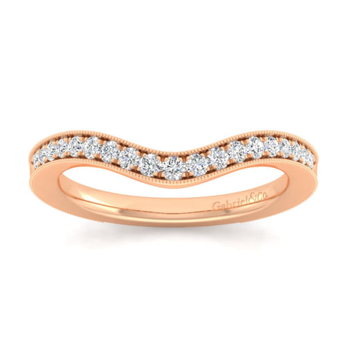 14K Rose Gold Matching Diamond Wedding Band