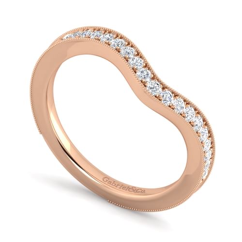 14K Rose Gold Matching Diamond Wedding Band