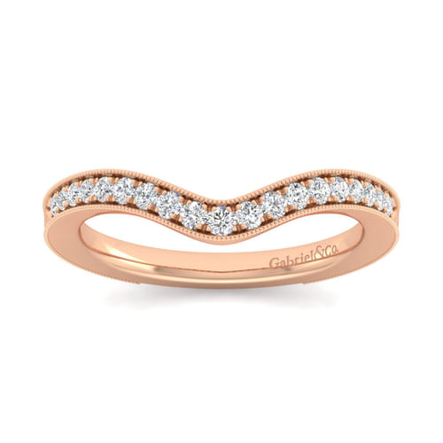 14K Rose Gold Matching Diamond Wedding Band