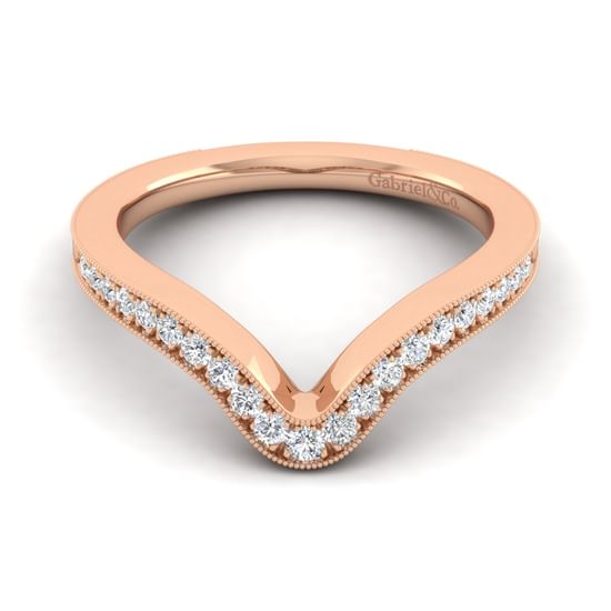 Gabriel - 14K Rose Gold Matching Diamond Wedding Band