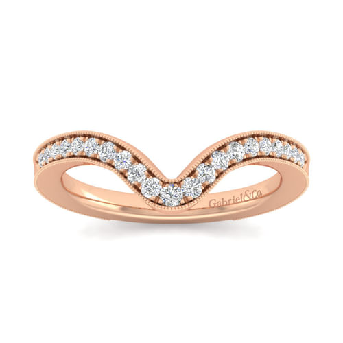 14K Rose Gold Matching Diamond Wedding Band