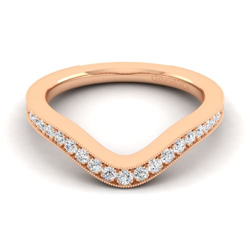14K Rose Gold Matching Diamond Wedding Band