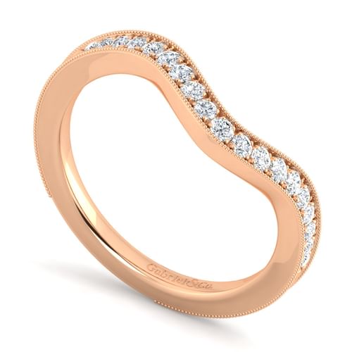 14K Rose Gold Matching Diamond Wedding Band