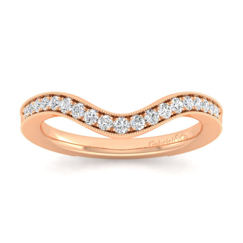14K Rose Gold Matching Diamond Wedding Band