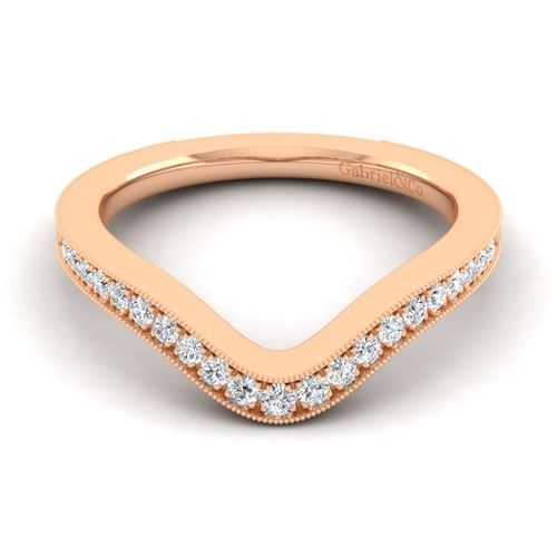 14K Rose Gold Matching Diamond Wedding Band