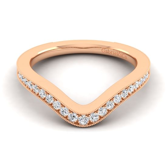 Gabriel - 14K Rose Gold Matching Diamond Wedding Band