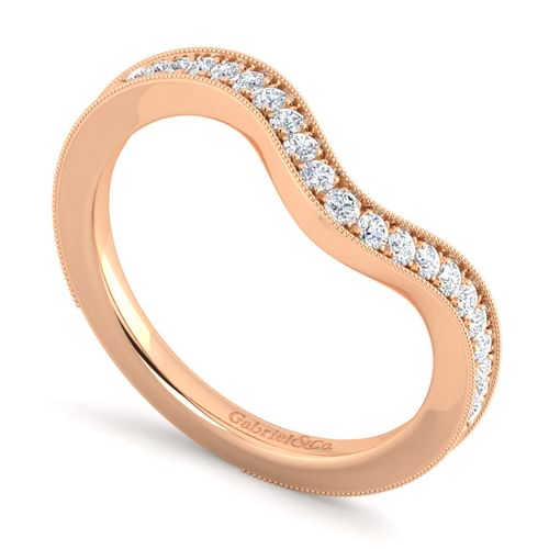 14K Rose Gold Matching Diamond Wedding Band