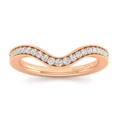 14K Rose Gold Matching Diamond Wedding Band