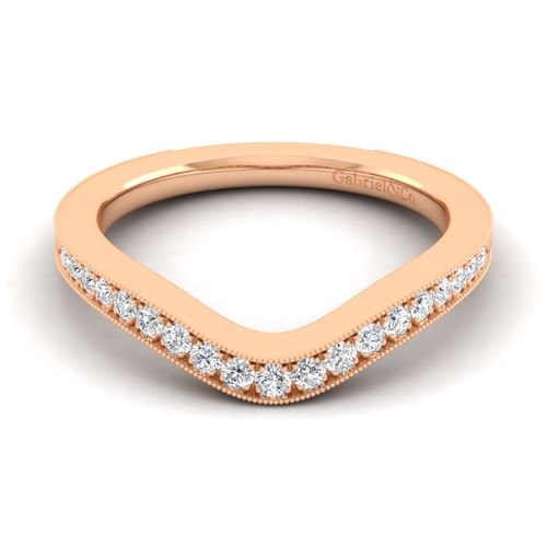 14K Rose Gold Matching Diamond Wedding Band