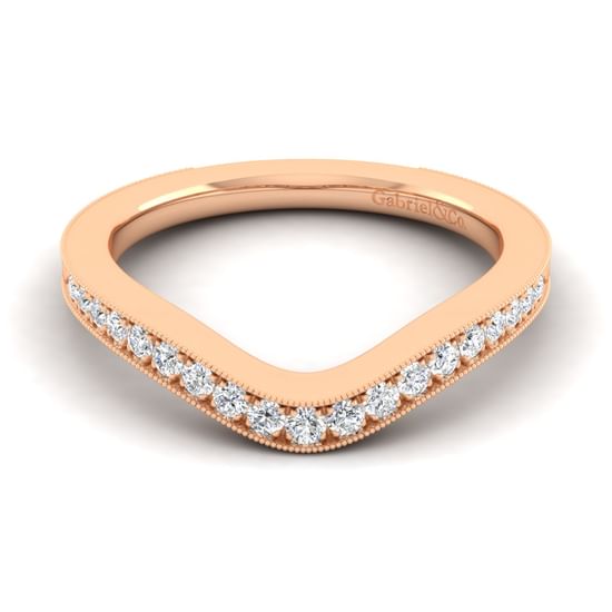 Gabriel - 14K Rose Gold Matching Diamond Wedding Band