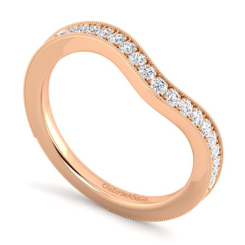 14K Rose Gold Matching Diamond Wedding Band