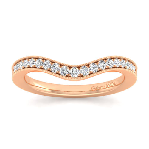 14K Rose Gold Matching Diamond Wedding Band
