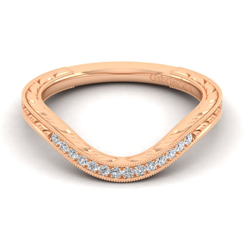14K Rose Gold Matching Diamond Wedding Band