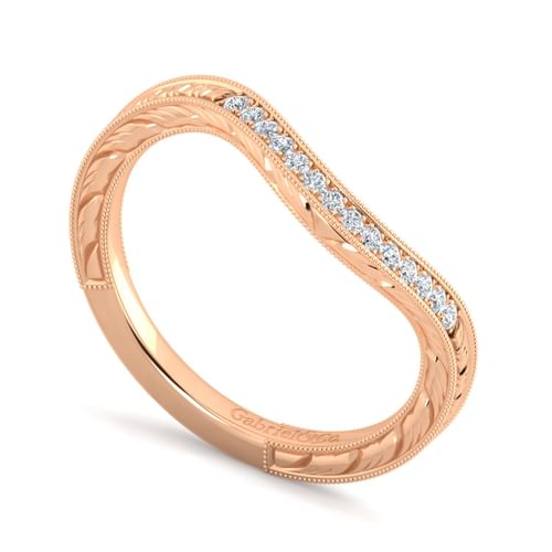 14K Rose Gold Matching Diamond Wedding Band