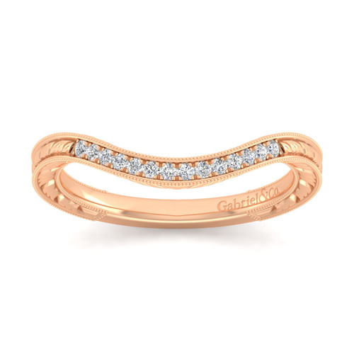 14K Rose Gold Matching Diamond Wedding Band