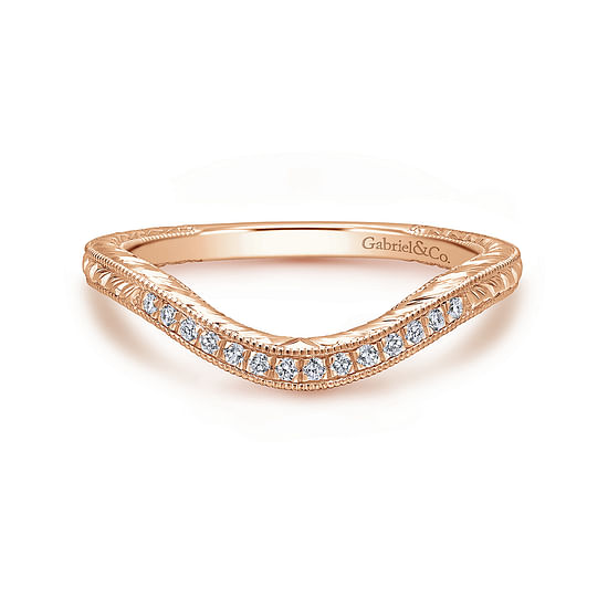 Gabriel - 14K Rose Gold Matching Diamond Wedding Band