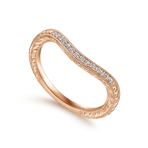 14K Rose Gold Matching Diamond Wedding Band