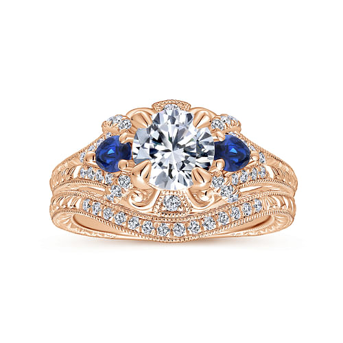 14K Rose Gold Matching Diamond Wedding Band