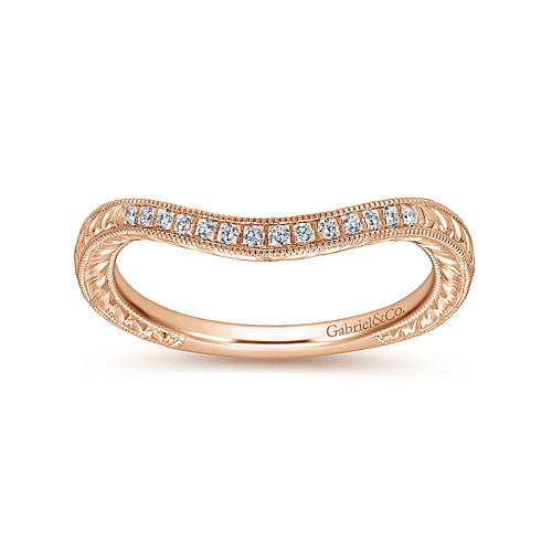 14K Rose Gold Matching Diamond Wedding Band