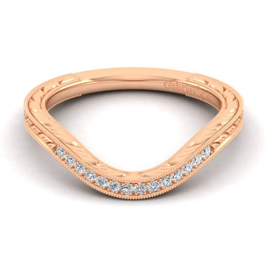 Gabriel - 14K Rose Gold Matching Diamond Wedding Band