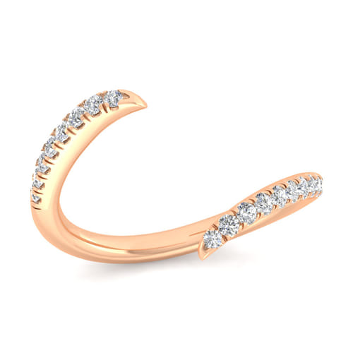14K Rose Gold Matching Diamond Wedding Band