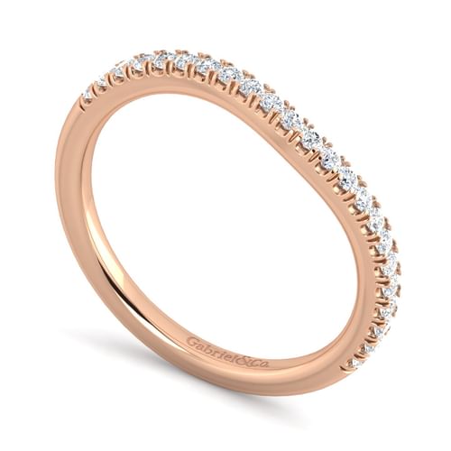 14K Rose Gold Matching Diamond Wedding Band