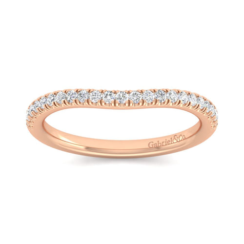 14K Rose Gold Matching Diamond Wedding Band