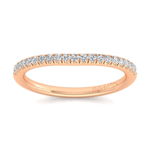 14K Rose Gold Matching Diamond Wedding Band