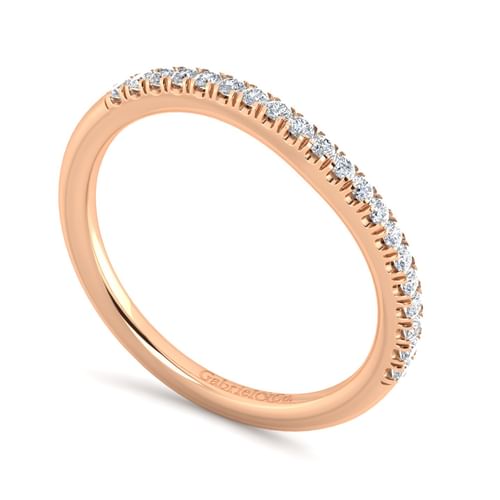 14K Rose Gold Matching Diamond Wedding Band