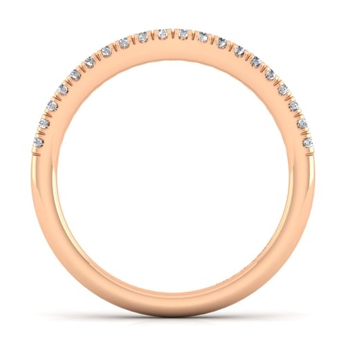14K Rose Gold Matching Diamond Wedding Band