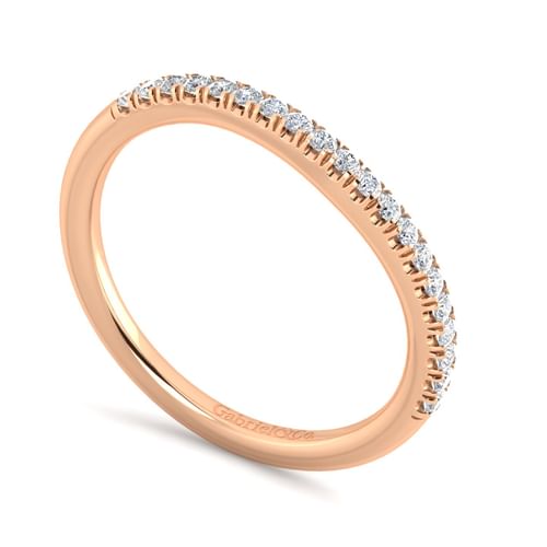 14K Rose Gold Matching Diamond Wedding Band