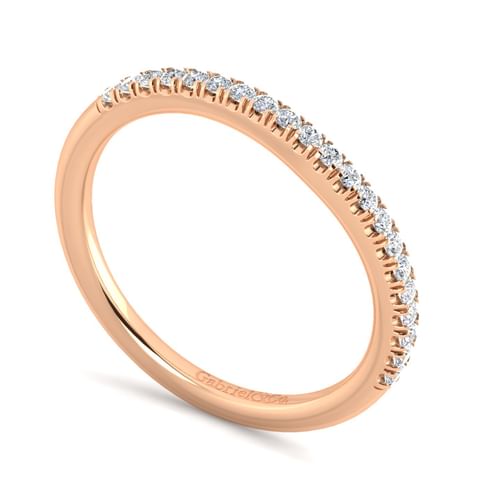 14K Rose Gold Matching Diamond Wedding Band
