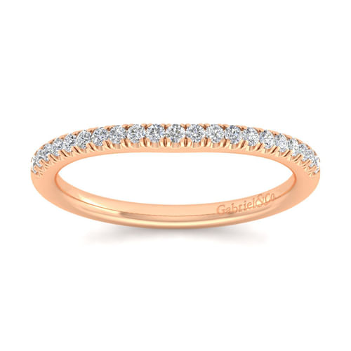 14K Rose Gold Matching Diamond Wedding Band
