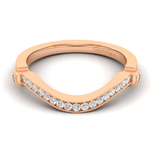14K Rose Gold Matching Diamond Wedding Band