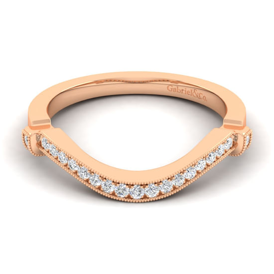 Gabriel - 14K Rose Gold Matching Diamond Wedding Band