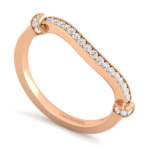 14K Rose Gold Matching Diamond Wedding Band