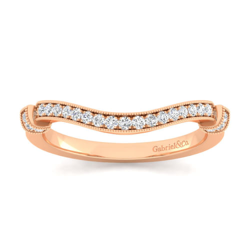 14K Rose Gold Matching Diamond Wedding Band