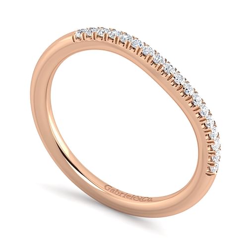 14K Rose Gold Matching Diamond Wedding Band