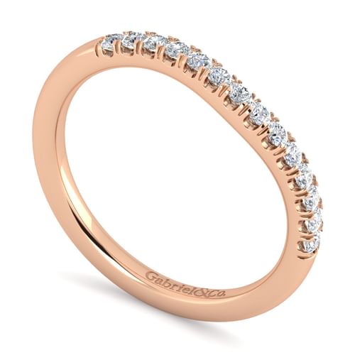 14K Rose Gold Matching Diamond Wedding Band