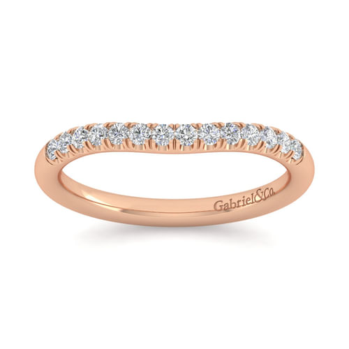 14K Rose Gold Matching Diamond Wedding Band